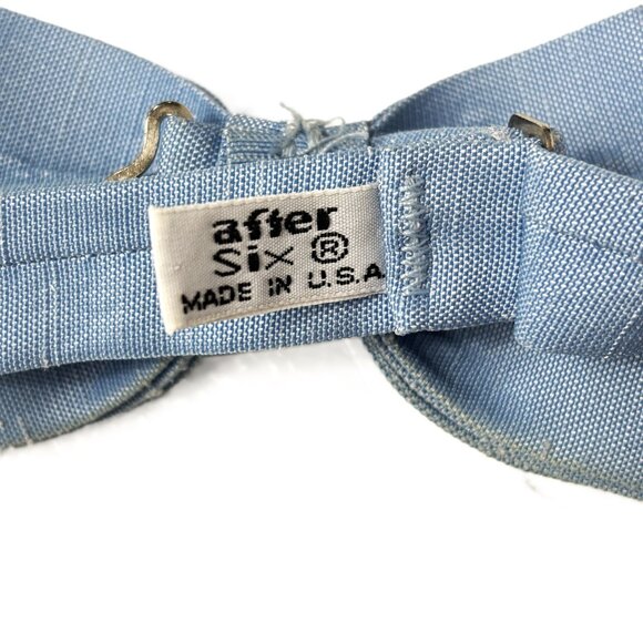 After Six Powder Pastel Blue Bow Tie  Matte Finish Vintage 80's - Picture 5 of 9